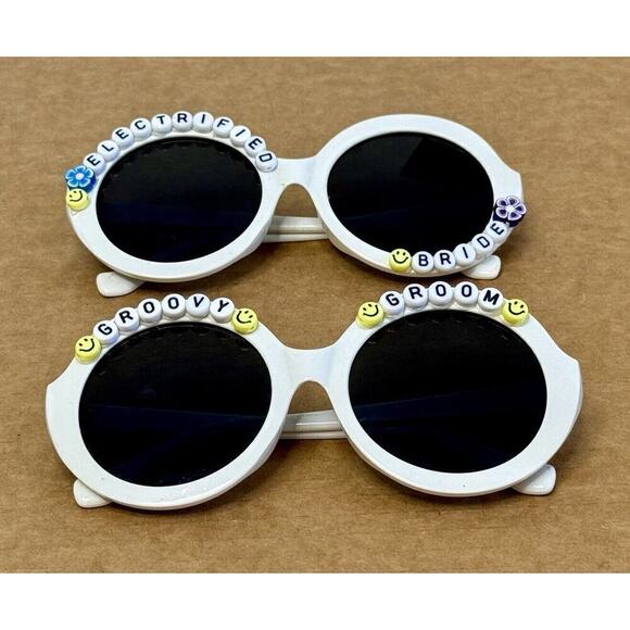 BRIDE AND GROOM Matching Wedding Novelty Sunglasses Boho Party Festival Rave Fun main image 10